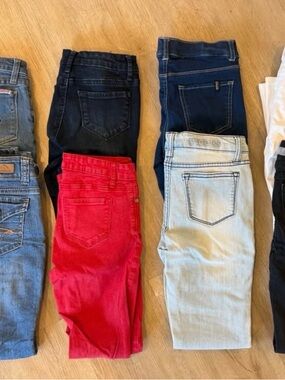 Assorted Jeans Bundle with Red and Light Wash Denim